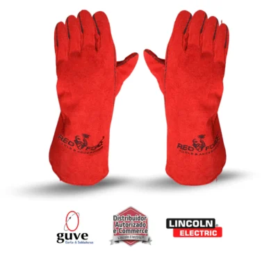 GUANTE PARA SOLDADOR LINCOLN ROJO 14"